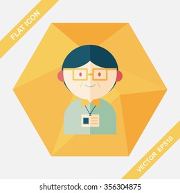 businessman flat icon with long shadow,eps10