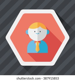 businessman flat icon with long shadow,eps10