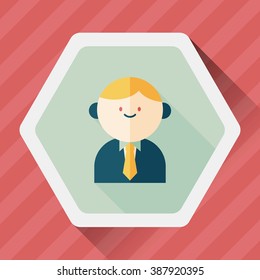 businessman flat icon with long shadow,eps10