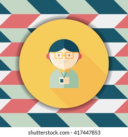 businessman flat icon with long shadow,eps10