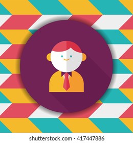 businessman flat icon with long shadow,eps10