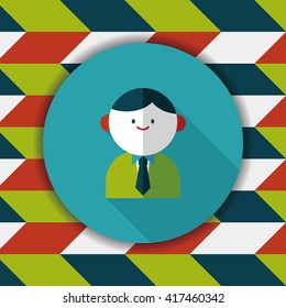 businessman flat icon with long shadow,eps10