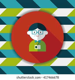 businessman flat icon with long shadow,eps10
