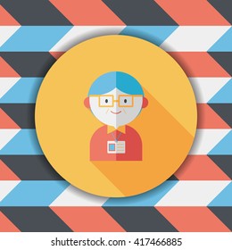businessman flat icon with long shadow,eps10
