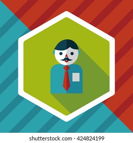 businessman flat icon with long shadow,eps10