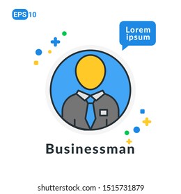 Businessman Flat icon. Used For web, logo, mobile app, User Interface and Infographic