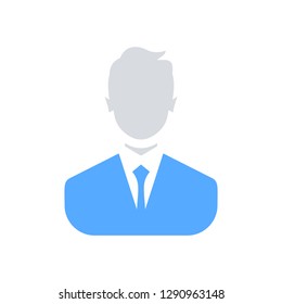 Businessman flat icon - Vector. Businessman avatar profile picture flat icon