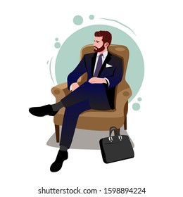 Businessman flat style modern vector illustration.