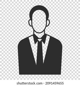 businessman flat vector icon on a transparent background