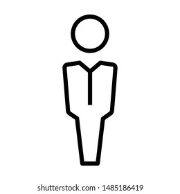 Businessman flat vector line icon