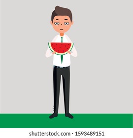 Businessman flat  work costume creativity