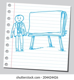 Businessman and flip chart