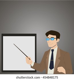 businessman with flip-chart