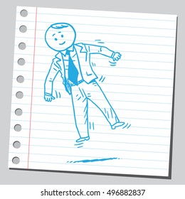 Businessman floating in the air