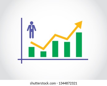 Businessman Fluctuate Graph