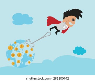 businessman flying