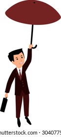 Businessman flying