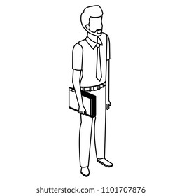businessman with folder avatar character