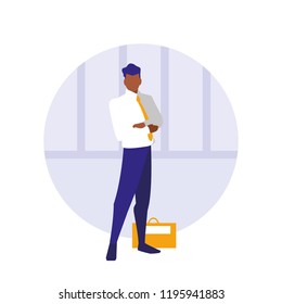 businessman with folder avatar character