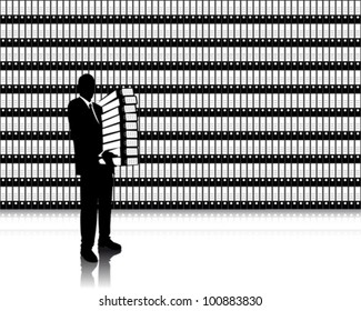 businessman with folders