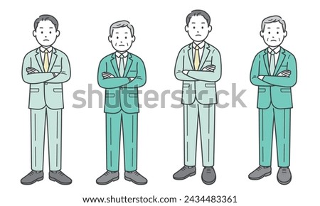 Businessman folding his arms and thinking