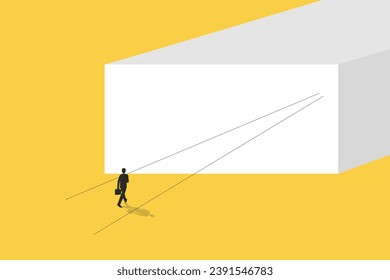 Businessman follow a path for business opportunities. visionary leadership different business routes. Symbol of ambition, motivation and long road ahead