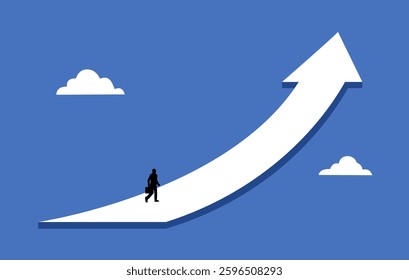 Businessman follow a path for business opportunities. visionary leadership different business routes. Symbol of ambition, motivation and long road ahead