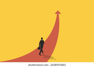Businessman follow a path for business opportunities. visionary leadership different business routes. Symbol of ambition, motivation and long road ahead