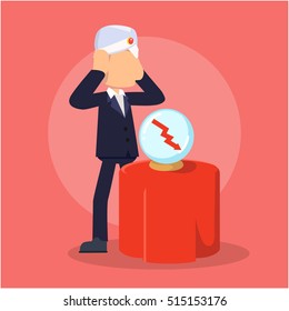businessman fortune telling failure future