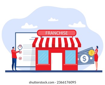 Businessman  franchise store invest marketing promotion Franchise business concept
