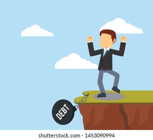 businessman free from debt vector illustration