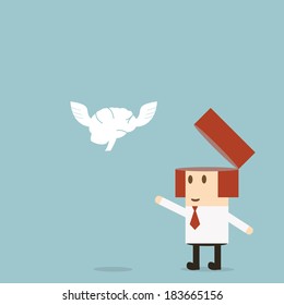 Businessman freedom idea
