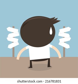 Businessman in front of a choice, flat design, EPS10.