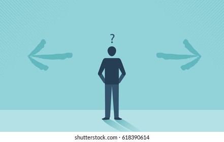 Businessman in front of a choice vector design.