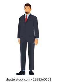 Businessman Front three fourth Character design, for animation, games, medical illustrations, education illustration