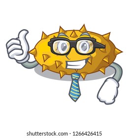 Businessman fruit Kiwano the isolated on mascot