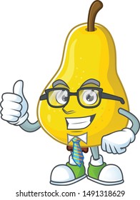 Businessman fruit pear character with mascot cartoon cute