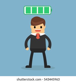 Businessman with full energy.