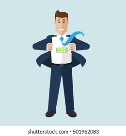 Businessman is full of power