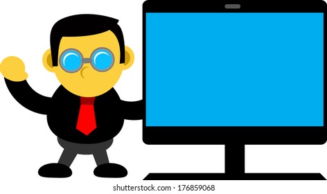 businessman with gadget