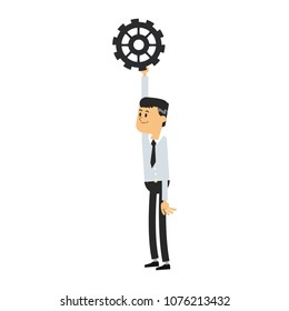 Businessman with gear