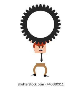 businessman with gear icon
