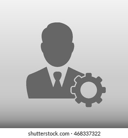 Businessman with Gear Vector Icon Illustration