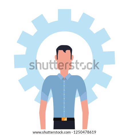 businessman and gear work
