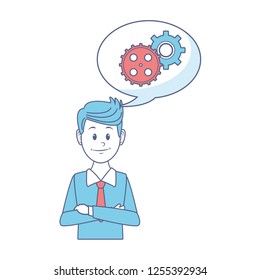 businessman and gears