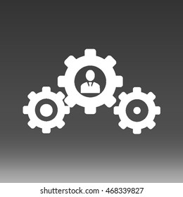 Businessman Gears Cooperation Teamwork Vector Icon Illustration