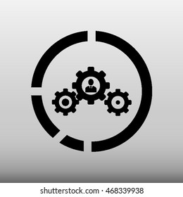 Businessman Gears Cooperation Teamwork Vector Icon Illustration