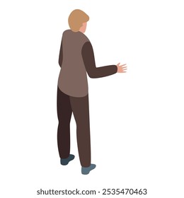 Businessman gesturing with hand isometric illustration