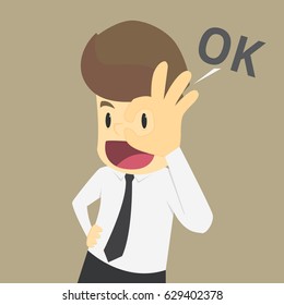 Businessman Gesturing Ok . vector