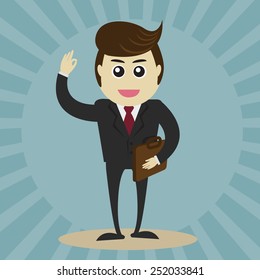 Businessman gesturing okay